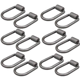 12 Pack - 1/2" Heavy-Duty Weld-On Extended Forged D-Ring with Mounting Bracket