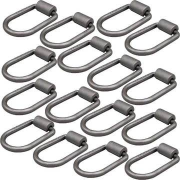 16 Pack - 1/2" Heavy-Duty Weld-On Extended Forged D-Ring with Mounting Bracket