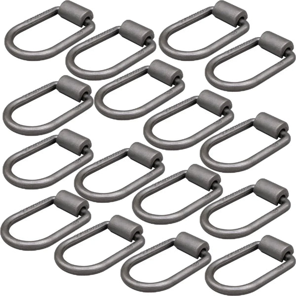 16 Pack - 1/2" Heavy-Duty Weld-On Extended Forged D-Ring with Mounting Bracket
