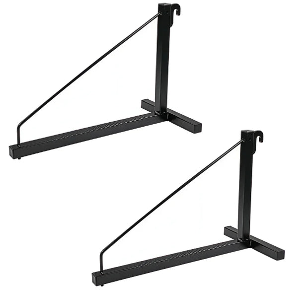 2 Pack - 1-Level Shipping Container Shelf Bracket with Hooks