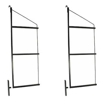 2 Pack - 3-Level Shipping Container Shelf Bracket – 18" D x 60" H, Adjustable Shelf System for Cargo Containers