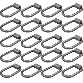 20 Pack - 1/2" Heavy-Duty Weld-On Extended Forged D-Ring with Mounting Bracket