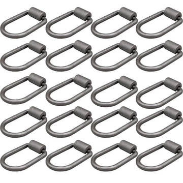 20 Pack - 1/2" Heavy-Duty Weld-On Extended Forged D-Ring with Mounting Bracket