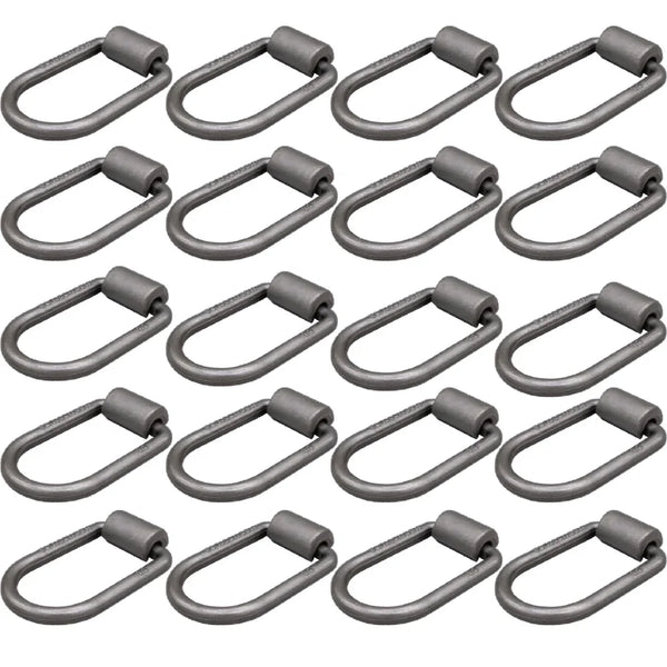 20 Pack - 1/2" Heavy-Duty Weld-On Extended Forged D-Ring with Mounting Bracket