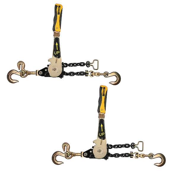 2 Pack of 5/16"–3/8" Ratcheting Chain Binder – Easy Chain Ratchet Load Binder | 5,400 lbs WLL