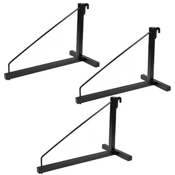 3 Pack - 1-Level Shipping Container Shelf Bracket with Hooks