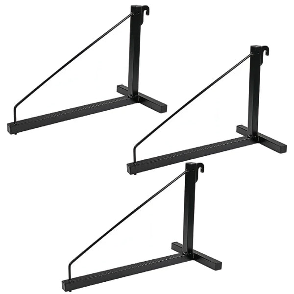 3 Pack - 1-Level Shipping Container Shelf Bracket with Hooks