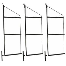 3 Pack - 3-Level Shipping Container Shelf Brackets – 18" D x 60" H, Adjustable Shelf System for Cargo Containers