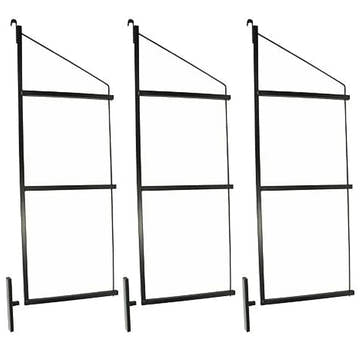 3 Pack - 3-Level Shipping Container Shelf Brackets – 18" D x 60" H, Adjustable Shelf System for Cargo Containers