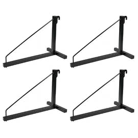 4 Pack - 1-Level Shipping Container Shelf Bracket with Hooks