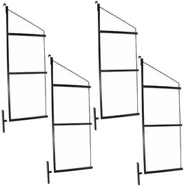4 Pack - 3-Level Shipping Container Shelf Brackets – 18" D x 60" H, Adjustable Shelf System for Cargo Containers