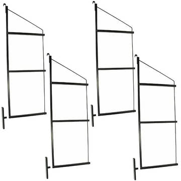 4 Pack - 3-Level Shipping Container Shelf Brackets – 18" D x 60" H, Adjustable Shelf System for Cargo Containers