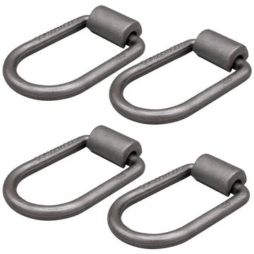 4 Pack - 1/2" Heavy-Duty Weld-On Extended Forged D-Ring with Mounting Bracket