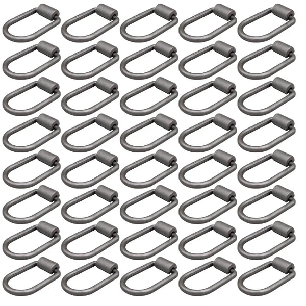 40 Pack - 1/2" Heavy-Duty Weld-On Extended Forged D-Ring with Mounting Bracket