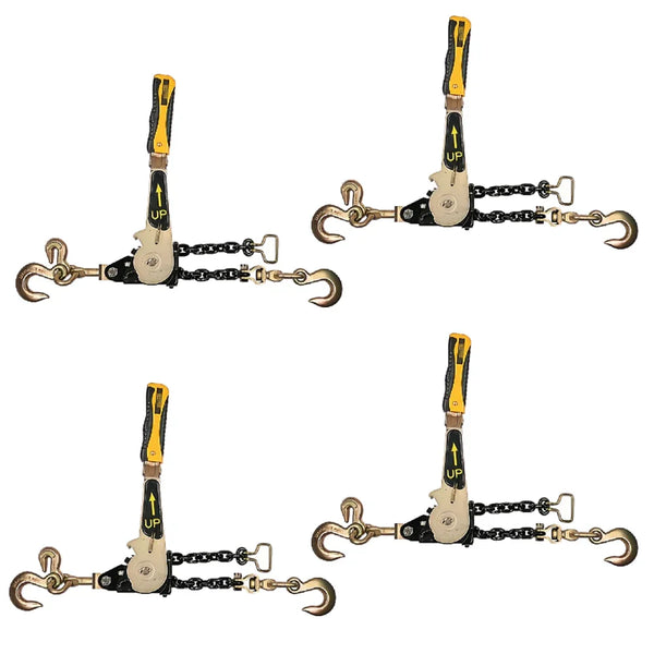 4 Pack of 5/16"–3/8" Ratcheting Chain Binder – Easy Chain Ratchet Load Binder | 5,400 lbs WLL