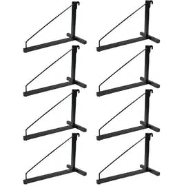 8 Pack - 1-Level Shipping Container Shelf Bracket with Hooks
