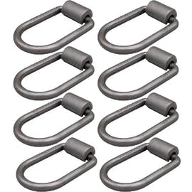 8 Pack - 1/2" Heavy-Duty Weld-On Extended Forged D-Ring with Mounting Bracket