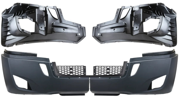 Complete Bumper Assembly | With Fog Light Holes | 2018+ Freightliner Cascadia | Freightliner A21-29370-003 / A21-28979-038 | FleetRun FR-BODY723-1