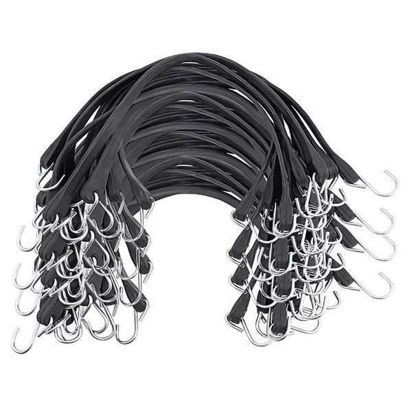 Bungee Straps with Crimped Hooks – Heavy-Duty Rubber Tie Downs