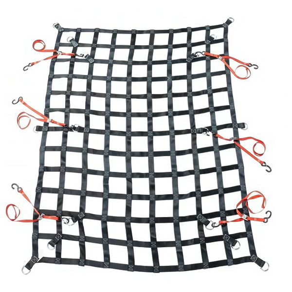 Heavy Duty Truck Bed Cargo Net with Ratchet Straps and D-Rings
