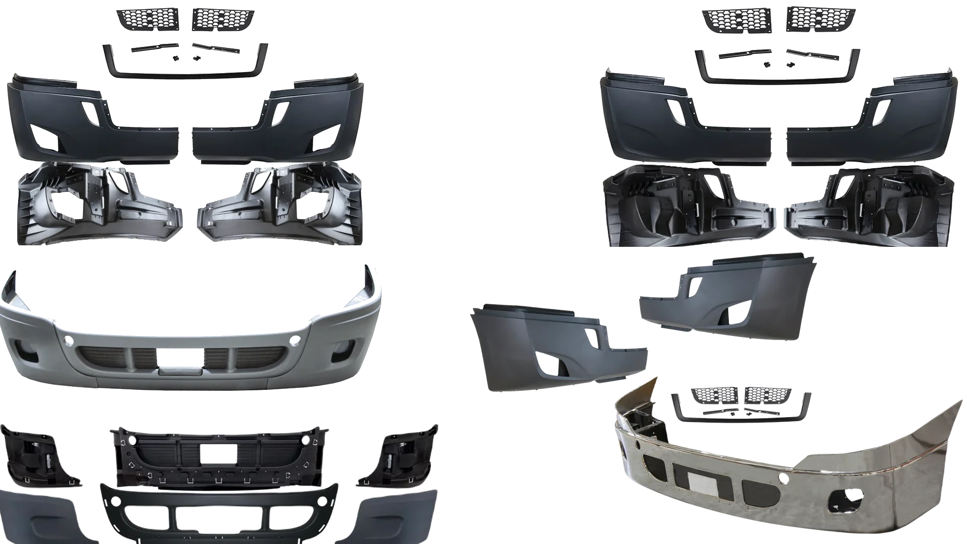 Freightliner Cascadia Chrome Bumpers, Replacement Bumpers, Bumper Ends
