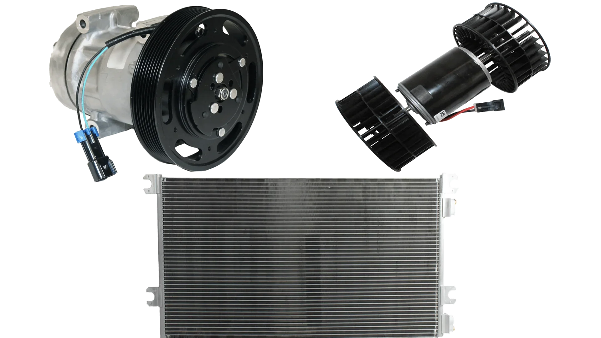 FleetRun A/C compressors, blower motors, A/C condensers, evaporators, heater cores for 1997-2023 Volvo VNL