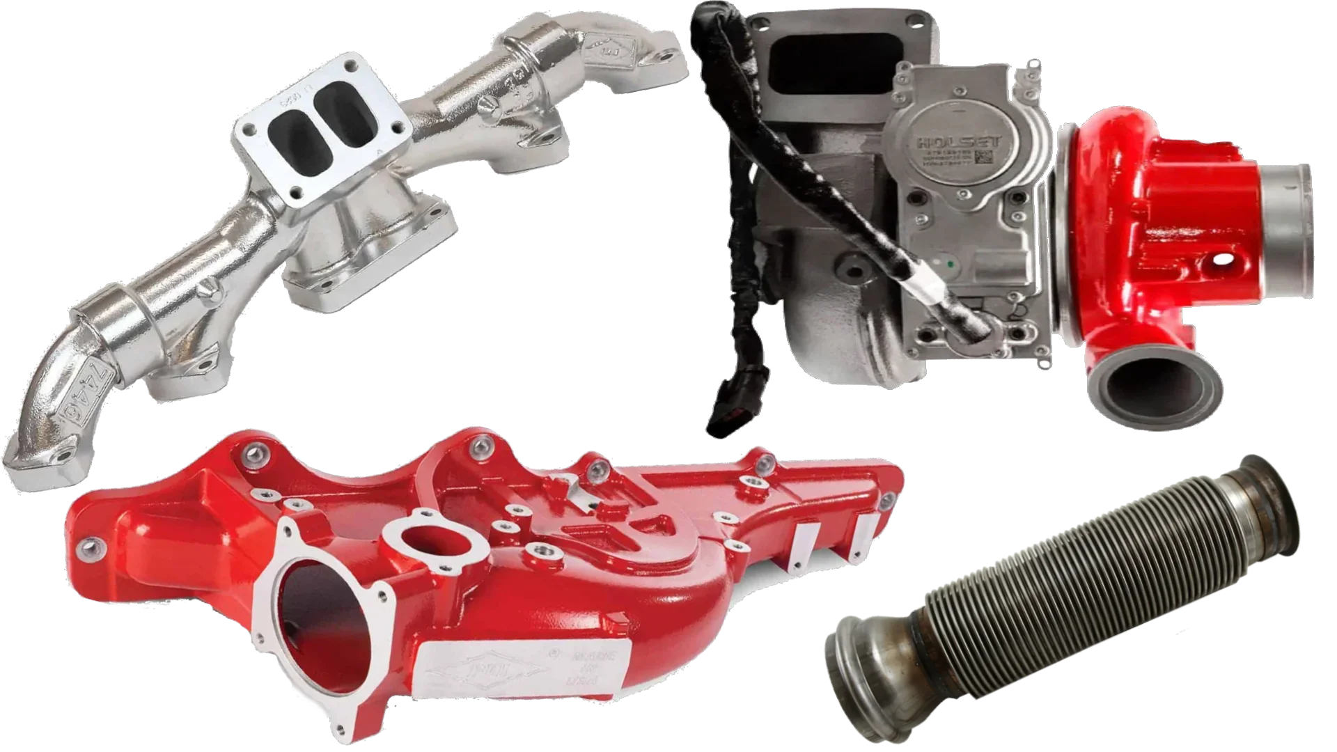 FleetRun charge air coolers, exhaust bellows, turbochargers, gaskets, clamps, sensors for 1997-2023 Volvo VNL with Volvo D13, Cummins ISX and Cummins X15 engines
