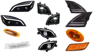 FleetRun headlights, fog lights, marker lights, cab lights, tail lights, clearance lights, utility lights, all sorts of LED lights, 7 way ABS cables for International HX Series / PayStar