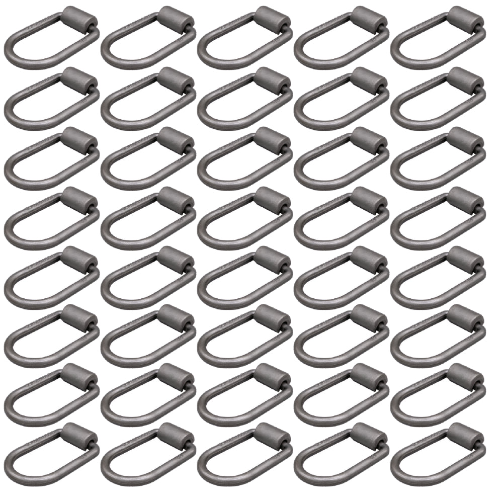 40 Pack - 1/2" Heavy-Duty Weld-On Extended Forged D-Ring with Mounting Bracket