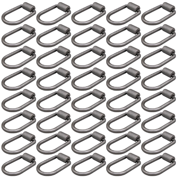 40 Pack - 1/2" Heavy-Duty Weld-On Extended Forged D-Ring with Mounting Bracket