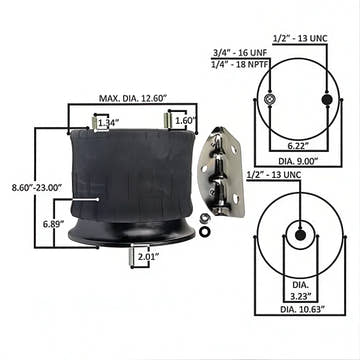 Air Spring for Freightliner | Replaces 16-19468-000 | FleetRun FR-SPSN468