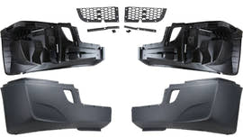 Complete Bumper Assembly | Without Fog Light Holes | 2018+ Freightliner Cascadia | Freightliner A21-29370-000 / A21-29370-002 / A21-28979-036 | FleetRun FR-BODY724