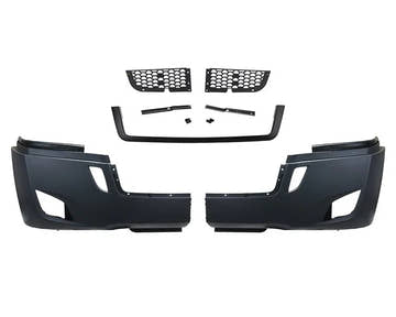 Complete Bumper Assembly | With Fog Light Holes | 2018+ Freightliner Cascadia | Freightliner A21-29370-003 / A21-28979-038 | FleetRun FR-BODY723-1