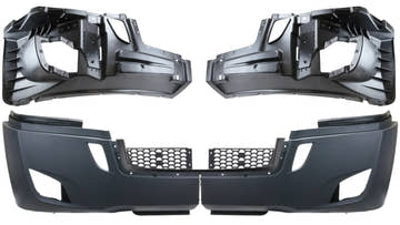 Complete Bumper Assembly | With Fog Light Holes | 2018+ Freightliner Cascadia | Freightliner A21-29370-003 / A21-28979-038 | FleetRun FR-BODY723-1