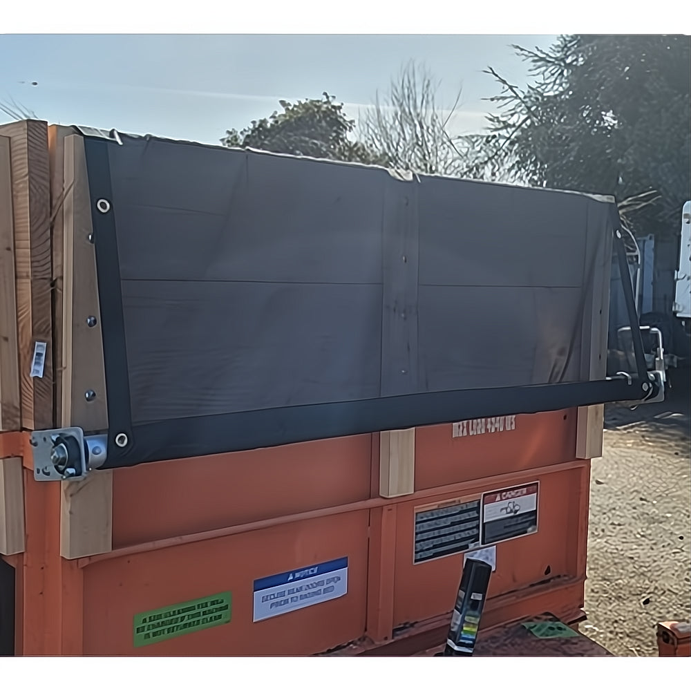 Dump Trailer Tarp Kit with Hand Crank Roller – Heavy-Duty PVC Mesh Tarp for Dump Trucks & Trailers