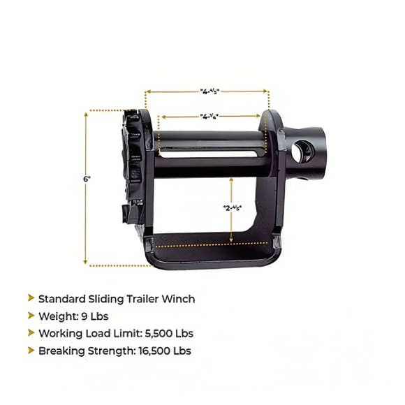 Flatbed Trailer Winch – Standard Sliding C-Track Mount for Flatbed Cargo Securement
