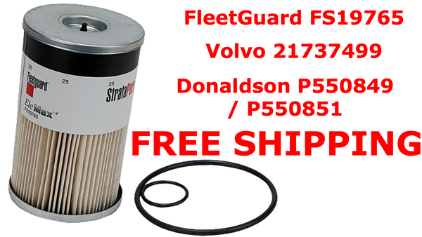 Volvo 21737499 | Fuel Water Separator Filter | FleetGuard FS19765 | FleetRun FR-FLTR747