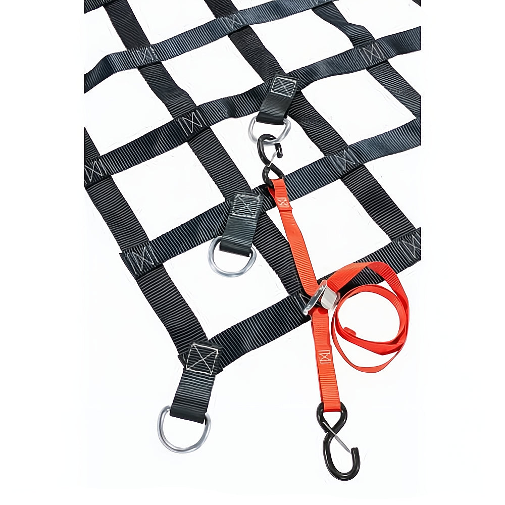 Heavy Duty Truck Bed Cargo Net with Ratchet Straps and D-Rings
