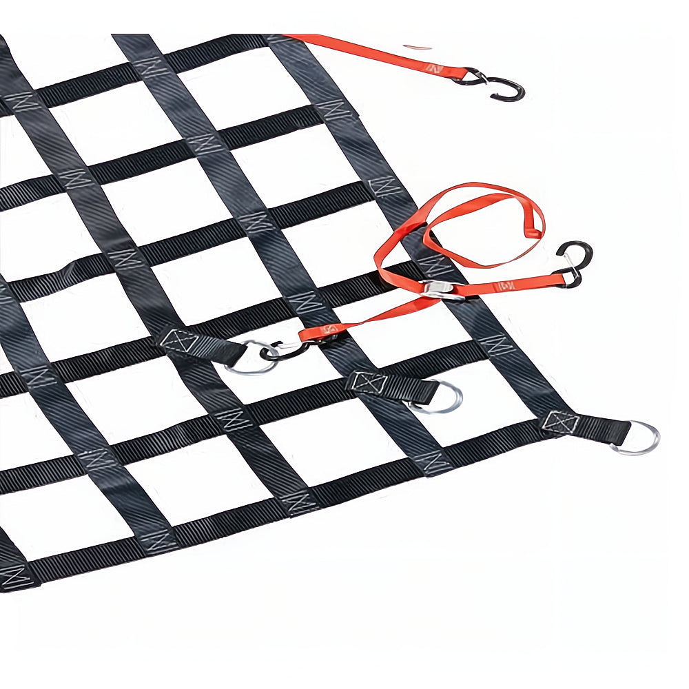 Heavy Duty Truck Bed Cargo Net with Ratchet Straps and D-Rings