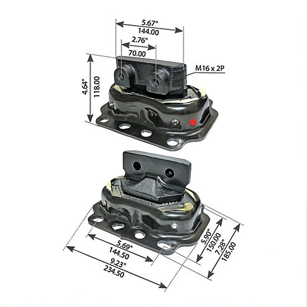 Rear Engine Mount for Peterbilt, Replaces Paccar 12448TBG, Automann M17499 | FleetRun FR-ENGN460 - Pack of 2