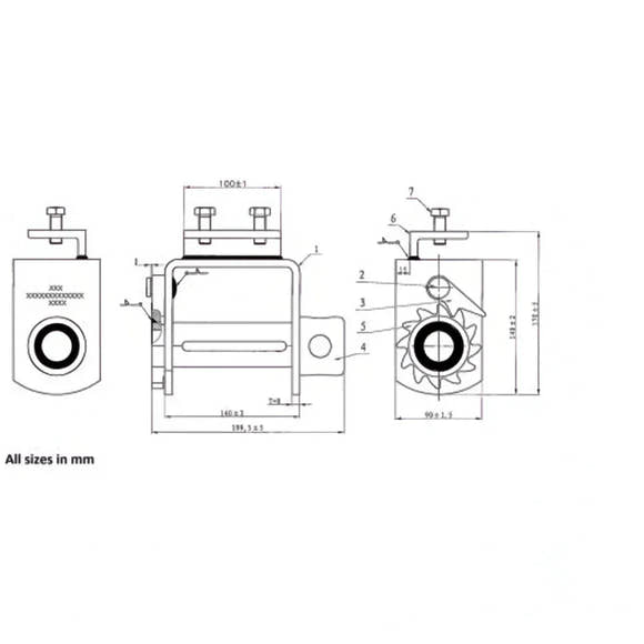 Standard Bolt On Trailer Winch – Heavy-Duty Steel Winch for Flatbed Trailer Cargo Securement
