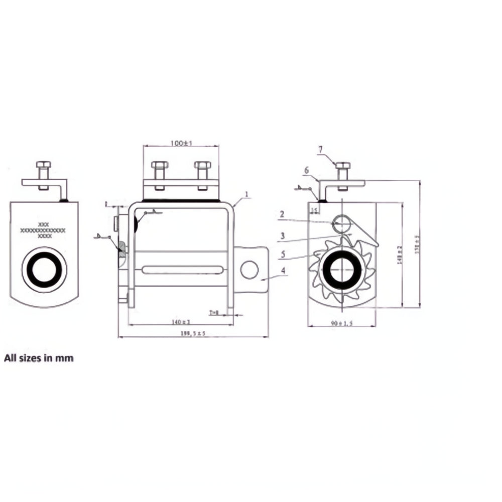 Standard Bolt On Trailer Winch – Heavy-Duty Steel Winch for Flatbed Trailer Cargo Securement