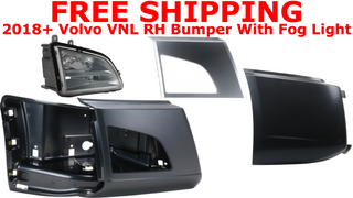 2018+ RH Volvo VNL Corner Bumper Kit | W/ Fog Lamp Hole | FleetRun FR-BODY506-KIT