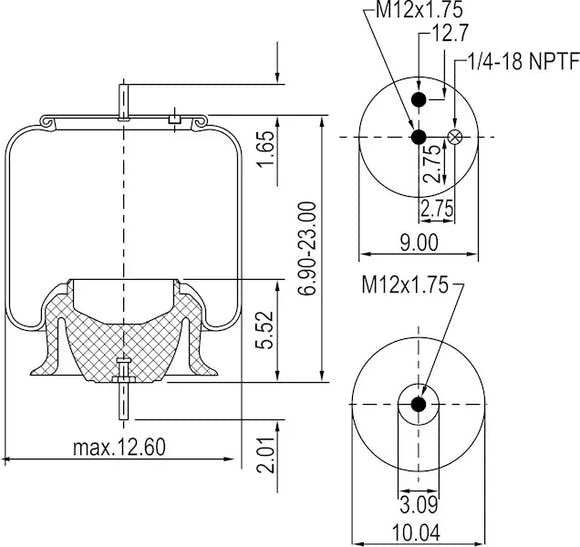 Air Spring - Drive Axle | Volvo VN / VNL | Volvo 21132005 - Firestone W01-M58-8468 - Torque TR8468 | FleetRun FR-SPSN009