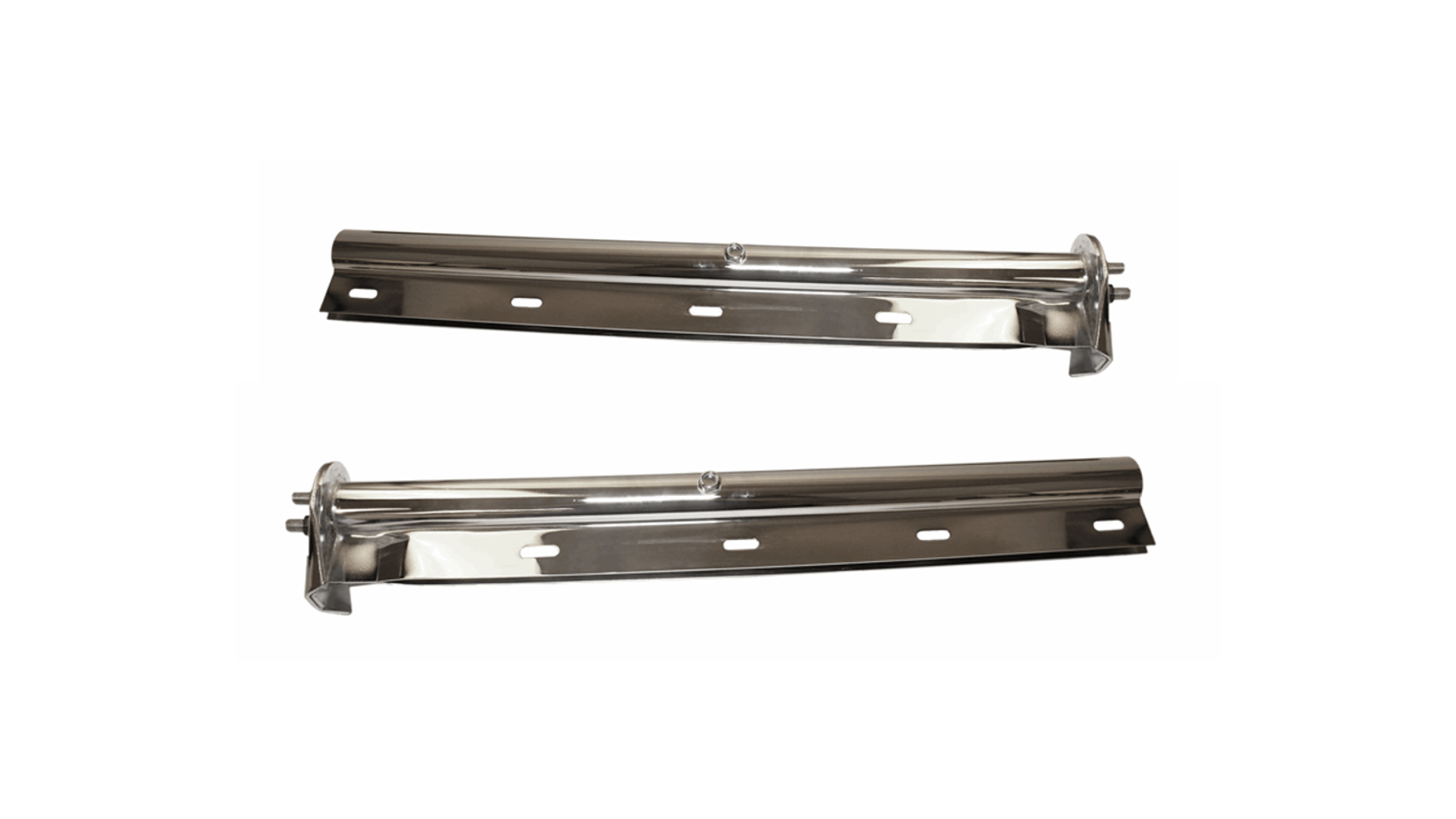 Chrome Mud Flap Hanger Kit | Straight / Spring Loaded | 30.00" X 1.125" | FleetRun FR-CHAS676