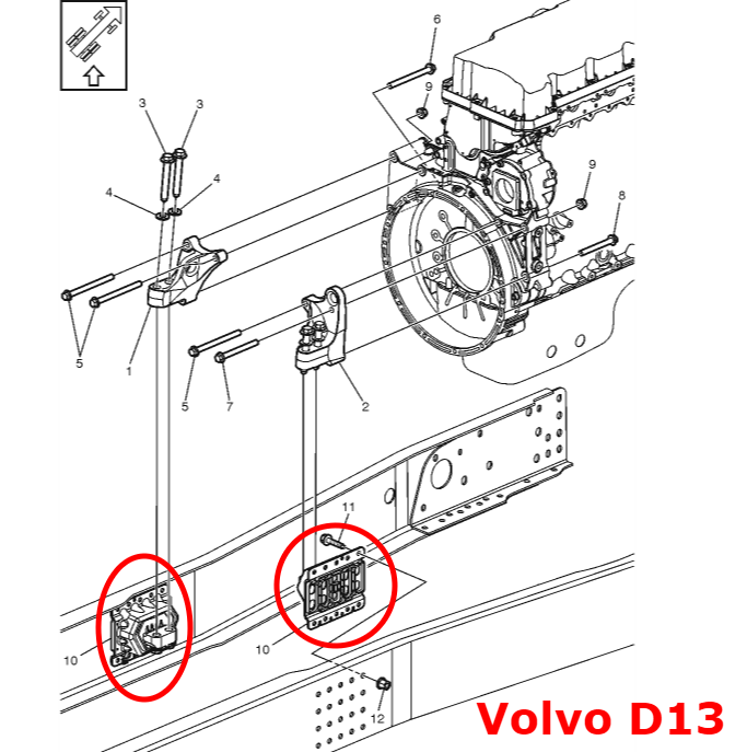 Rear Engine Mount Bushing | Volvo VNL / Volvo D13| Volvo 20499469 | FleetRun FR-ENGN823