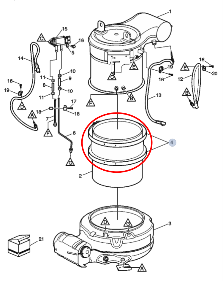 DPF / DOC Clamp and Gasket Kit | Diesel Particulate Filter / Diesel Oxidation Catalyst | Volvo / Mack | Volvo 85124753 | FleetRun FR-AFTR434