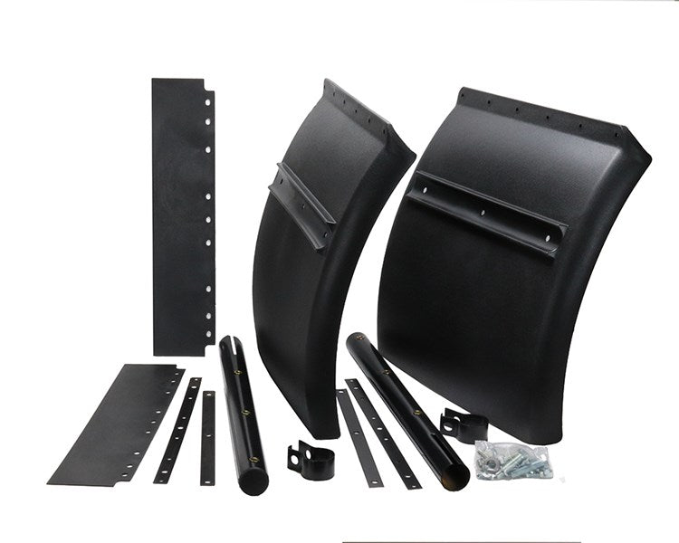 Semi Truck Quarter Fender Kit - Black | LH/RH - 24" X 24" | Volvo 20562262 - FleetLine FLT1900KIT | FleetRun FR-CHAS702