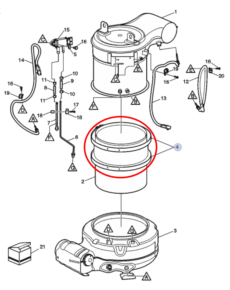 DPF / DOC Clamp | Diesel Particulate Filter ~ DPF / Diesel Oxidation Catalyst ~ DOC | Volvo / Mack 21212520 | FleetRun FR-AFTR598