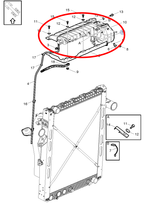 Coolant Reservoir Expansion Tank | Volvo / Mack | Volvo 23911823 / 23059017 / 22061290 / 21074569 | FleetRun FR-COOL162